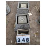 3 Square Cast/Aluminum Planters, Concrete Forms