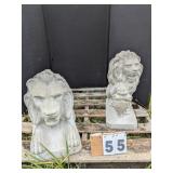 2 Concrete Lion Statues