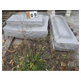 3 Granite Headstone Pieces