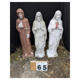 3 Religious Concrete Statues