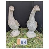 Pair Concrete Geese