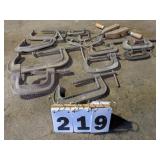 13 Assorted C-Clamps