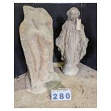 Standing Angel & Blessed Mother Lawn Ornament Form