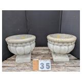 Pair Concrete Planters