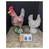 Rooster & Hen Concrete Statues