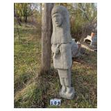 69" Tall Concrete "Cigar Store Indian"