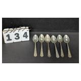 6 Sterling Teaspoons