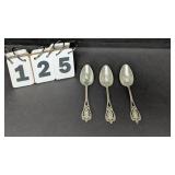 3 Sterling Teaspoons