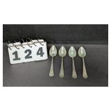 4 Sterling Teaspoons