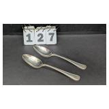 2 Large Sterling Serving Spoons