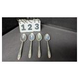 4 Sterling Teaspoons