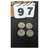 4 40% Silver 1/2 Dollars