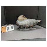 KGW Sleeper Black Duck Wooden Decoy on Stand