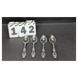 4 Gorham Whiting Sterling Teaspoons
