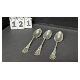 3 Large Sterling Serving Spoons