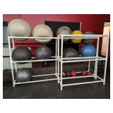 Exercise Ball Racks with Balls