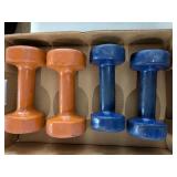 2 Pair 8 & 10 lb Dumbbells