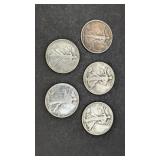 5 Walking Liberty Half Dollar