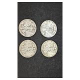 4 Walking Liberty Half Dollar