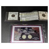 2- Barber Dimes,1853 Seated Liberty Dime w/Arrows