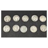10 Mercury Dimes