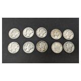 10 Mercury Dimes