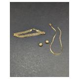 14K 2-Bracelets & Pair of Earrings approx. 0.2oz