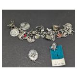 Sterling Charm Bracelet approx. 2.4 oz