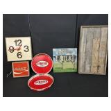 Coca-Cola Clock, Genesee Beer Trays etc