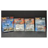 3- Caterpillar Hotwheels Cars & 1 Helicopter