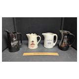 4 Assorted Ceramic Advertising  Bar Pitcher