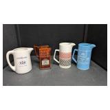 4 Assorted Ceramic Advertising  Bar Pitcher