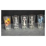 5- Looney Tunes Warner Brothers Drinking Glasses