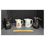 4 Assorted Ceramic Advertising  Bar Pitcher