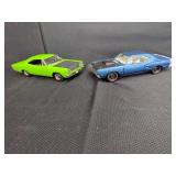 1969 Plymouth Diecast Car Models Green and Blue