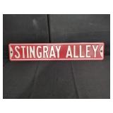 Red ï¿½Stingray Alleyï¿½ Metal Street Sign