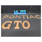 Pontiac GTO Cast Metal & Wooden Letters