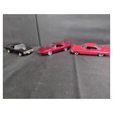 3 Diecast Model Cars in Varied Designs