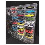 30 Diecast Cars in Display Case