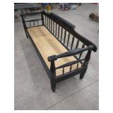 Wood Spindle-Back Bench with Painted Design