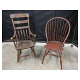 Two Wooden Chairs, Windsor & Rocker