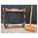 Large Wooden Gavel & Gun Rack
