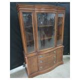 Bassett China Cabinet with Curved Glass Door