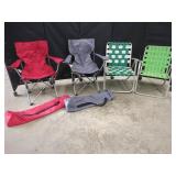 Four Folding Camping Chairs