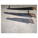Three Manual Logging Saws