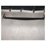 Two-Person Crosscut Saw with Wooden Handles