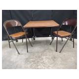 Folding Card Table With Two Matching Chairs