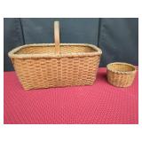 Two Woven Baskets With Handles