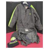 Arctic Cat Snowmobile Jacket, Bibs and Knit Hat