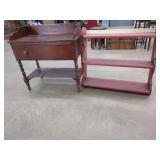 Wooden Washstand and Three Shelf Unit